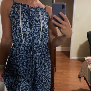 Blue floral romper